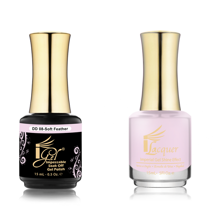iGel Nail Lacquer + Gel Polish Match, DD008, Soft Feather, 0.5oz OK0525VD