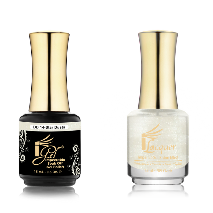 iGel Nail Lacquer + Gel Polish Match, DD014. Star Dusts, 0.5oz OK0525VD