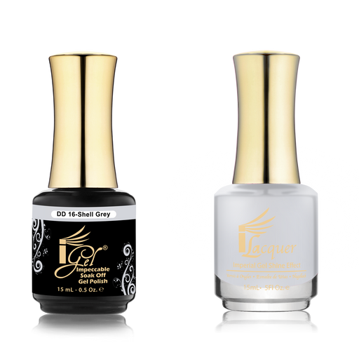 iGel Nail Lacquer + Gel Polish Match, DD016, Shell Grey, 0.5oz OK0525VD