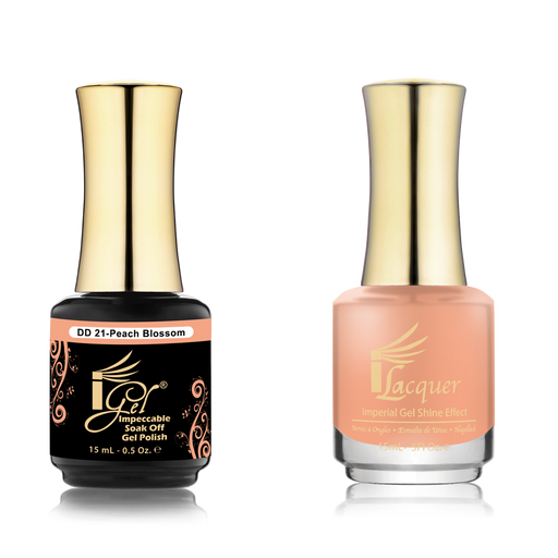 iGel Nail Lacquer + Gel Polish Match, DD021, Peach Blossom, 0.5oz OK0525VD