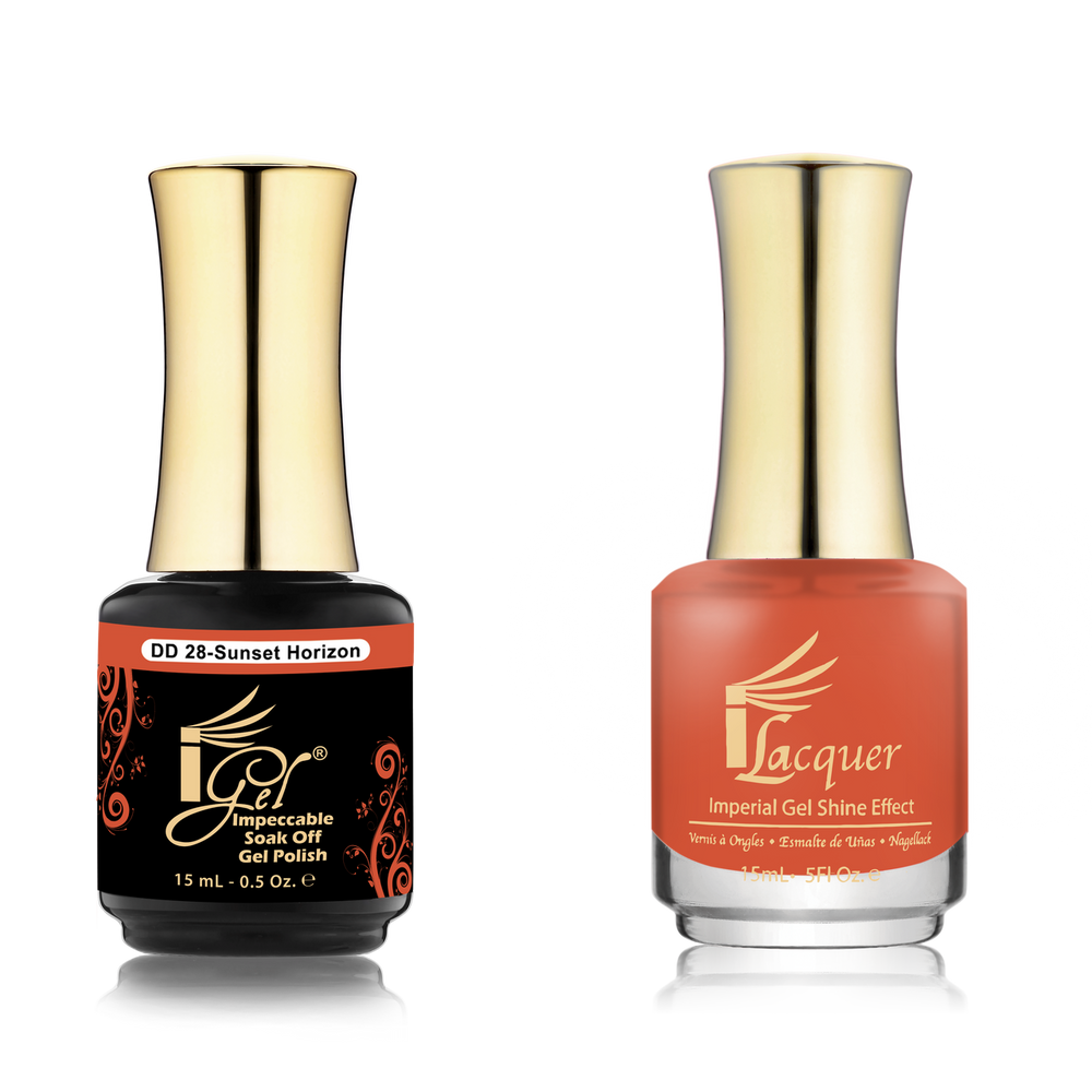 iGel Nail Lacquer + Gel Polish Match, DD028, Sunset Horizon, 0.5oz OK0525VD