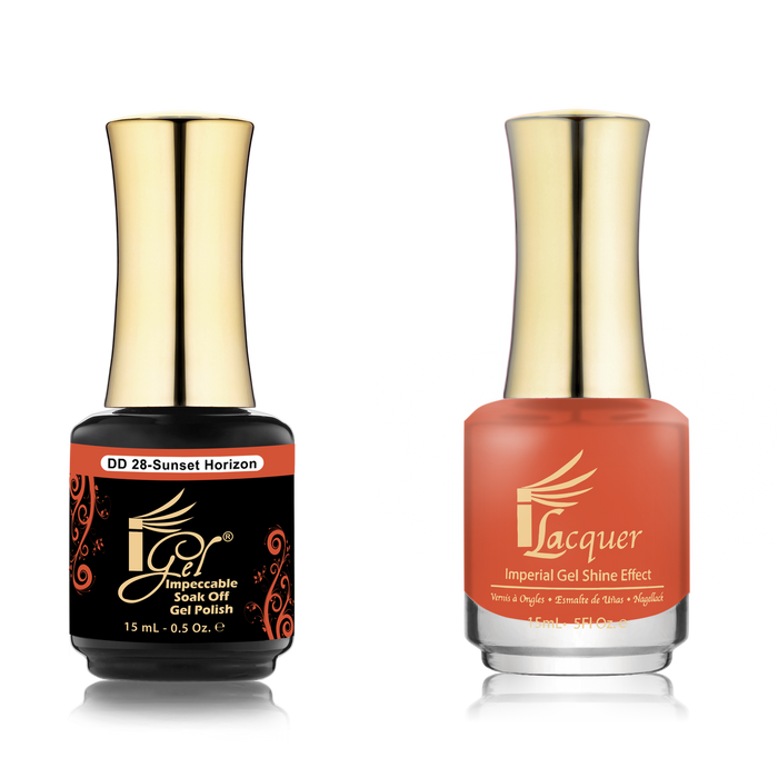 iGel Nail Lacquer + Gel Polish Match, DD028, Sunset Horizon, 0.5oz OK0525VD