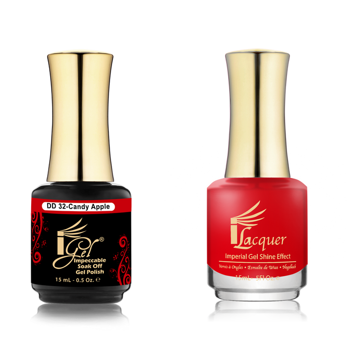 iGel Nail Lacquer + Gel Polish Match, DD032, Candy Apple, 0.5oz OK0525VD