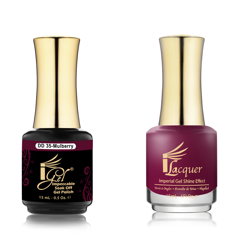 iGel Nail Lacquer + Gel Polish Match, DD035, Mulberry, 0.5oz OK0525VD