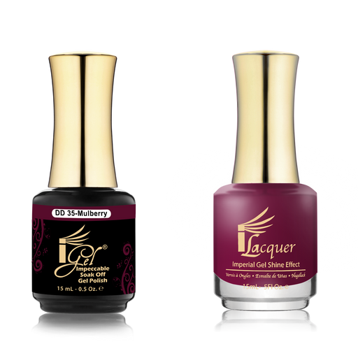 iGel Nail Lacquer + Gel Polish Match, DD035, Mulberry, 0.5oz OK0525VD