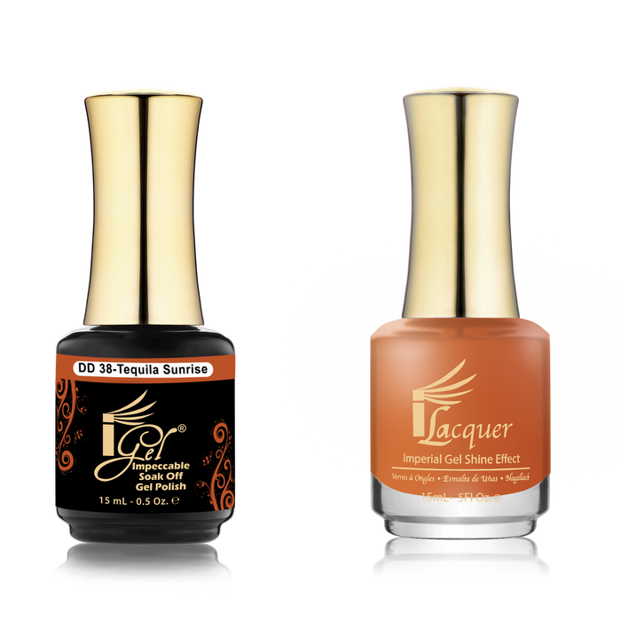 iGel Nail Lacquer + Gel Polish Match, DD038, Tequila Sunrise, 0.5oz OK0525VD