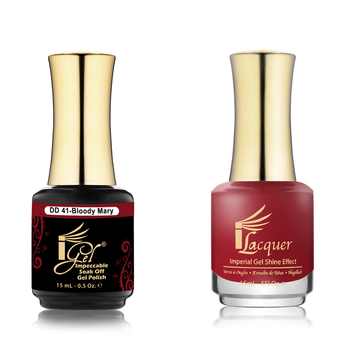 iGel Nail Lacquer + Gel Polish Match, DD041, Bloody Mary, 0.5oz OK0525VD