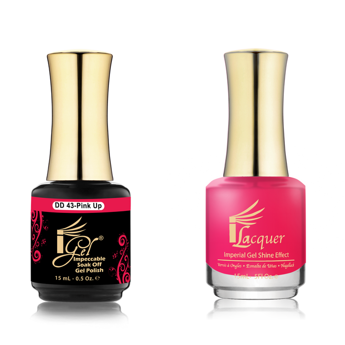 iGel Nail Lacquer + Gel Polish Match, DD043, Pink Up, 0.5oz OK0525VD