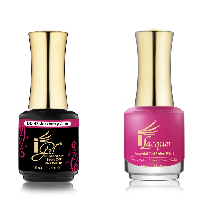 iGel Nail Lacquer + Gel Polish Match, DD048, Jazzberry Jam, 0.5oz OK0525VD
