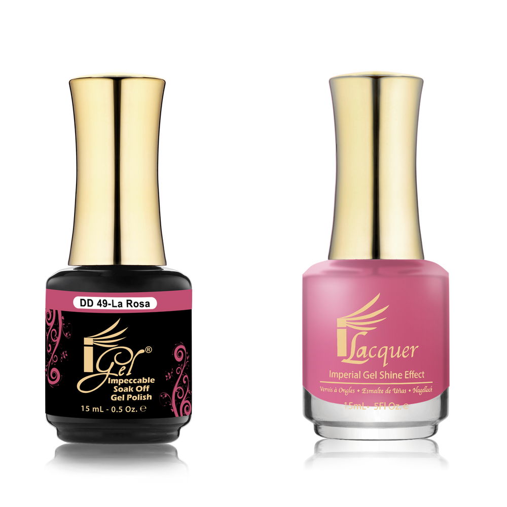 iGel Nail Lacquer + Gel Polish Match, DD049, La Rosa, 0.5oz OK0525VD