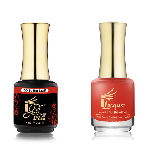 iGel Nail Lacquer + Gel Polish Match, DD056, Hot Stuff, 0.5oz OK0525VD
