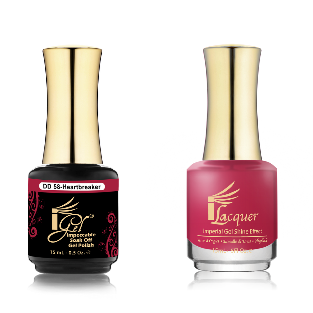 iGel Nail Lacquer + Gel Polish Match, DD058, Heartbreaker, 0.5oz OK0525VD