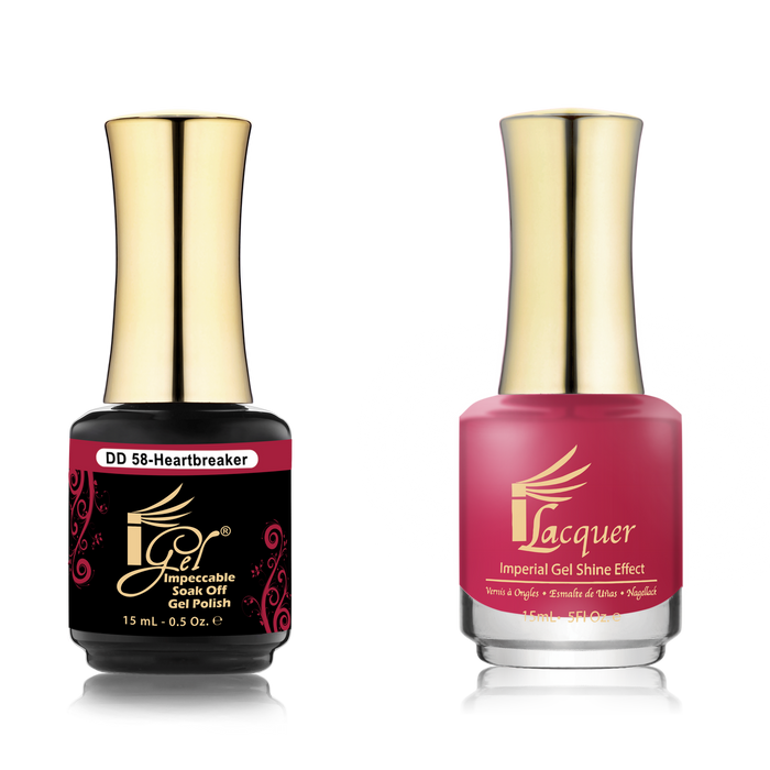 iGel Nail Lacquer + Gel Polish Match, DD058, Heartbreaker, 0.5oz OK0525VD