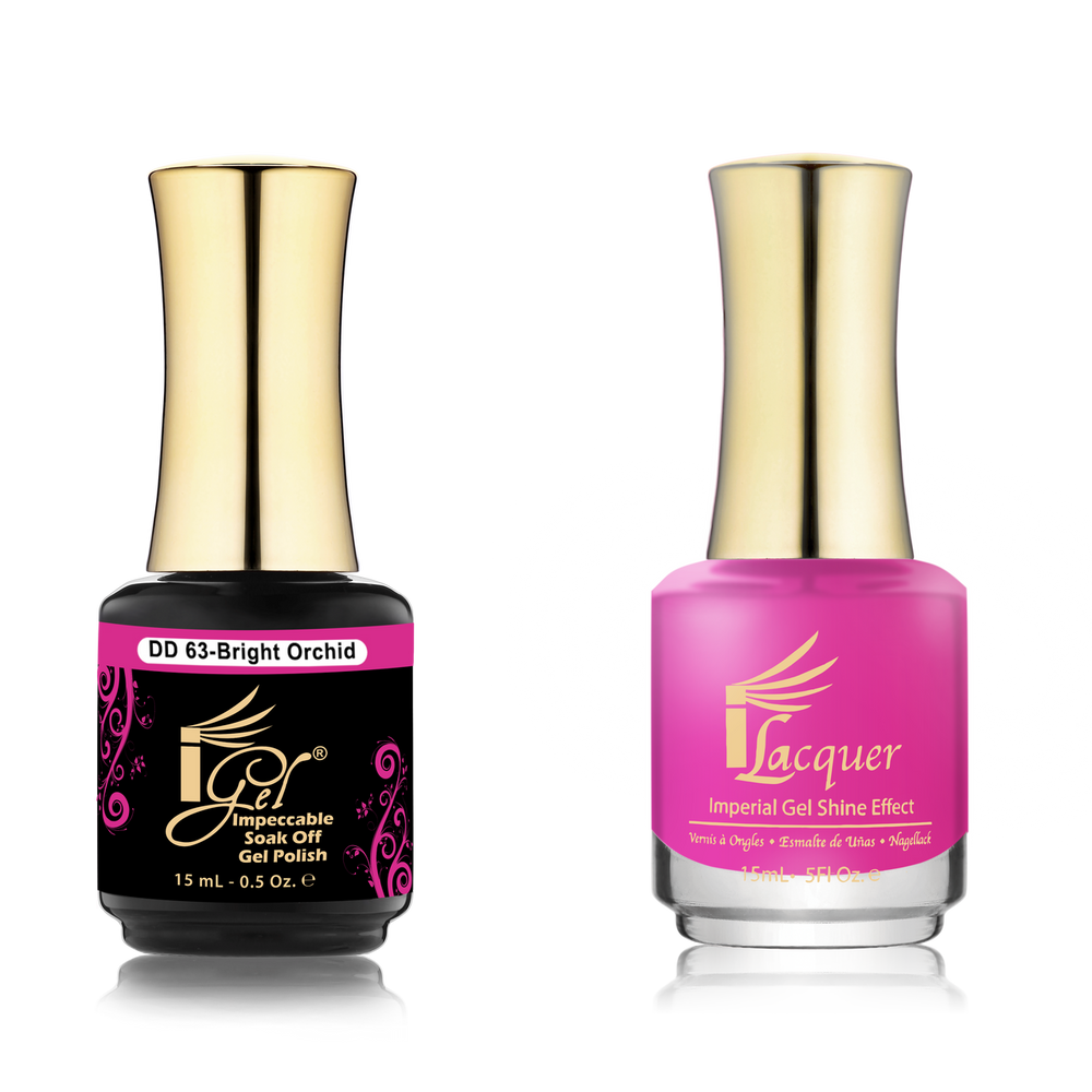 iGel Nail Lacquer + Gel Polish Match, DD063, Bright Orchid, 0.5oz OK0525VD