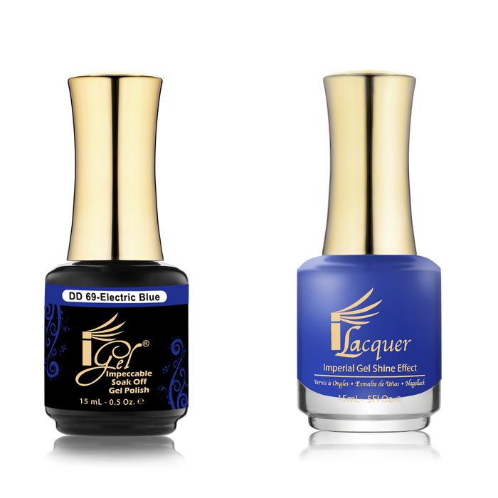 iGel Nail Lacquer + Gel Polish Match, DD069, Electric Blue, 0.5oz OK0525VD