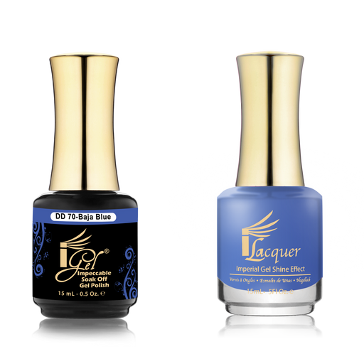 iGel Nail Lacquer + Gel Polish Match, DD070, Baja blue, 0.5oz OK0525VD