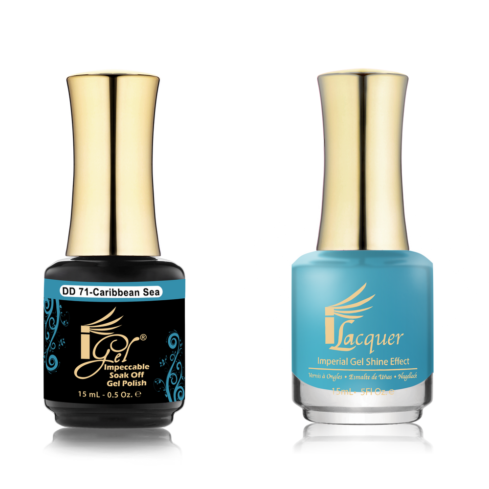 iGel Nail Lacquer + Gel Polish Match, DD071, Caribbean Sea, 0.5oz OK0525VD