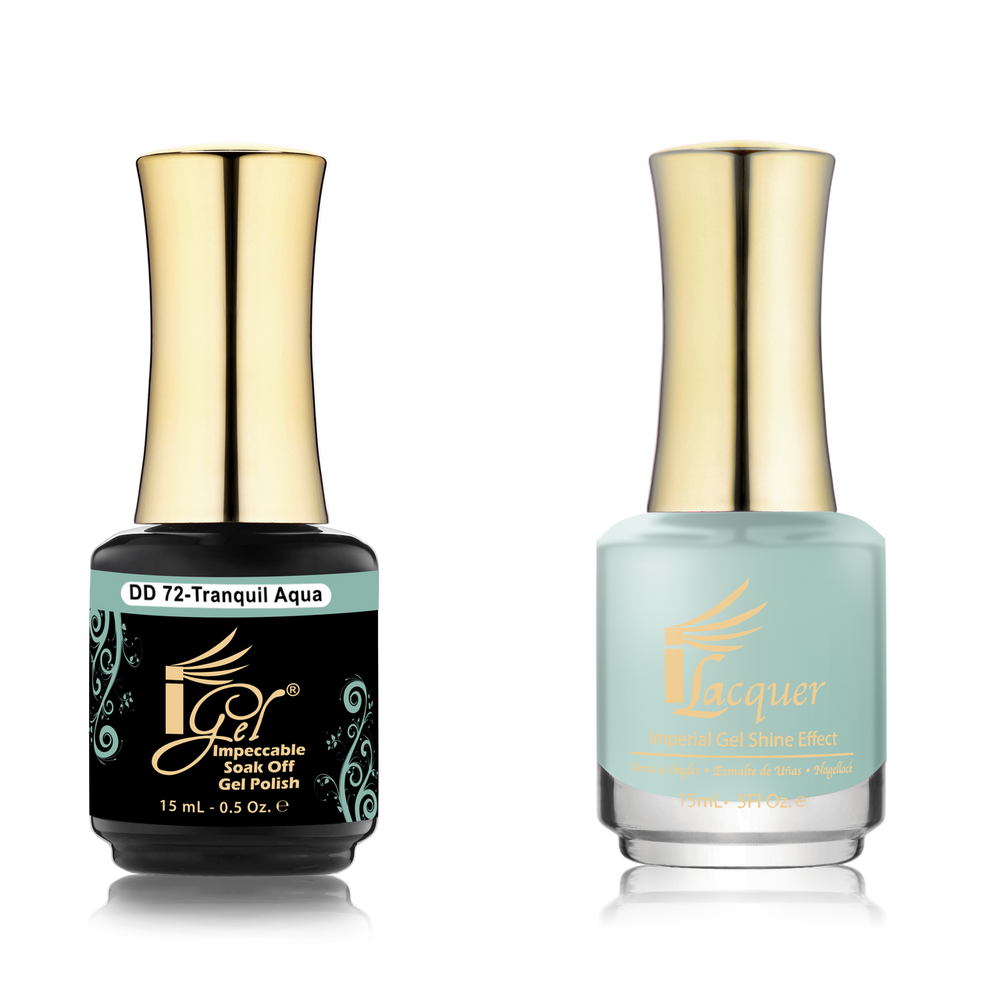 iGel Nail Lacquer + Gel Polish Match, DD072, Tranquil Aqua, 0.5oz OK0525VD