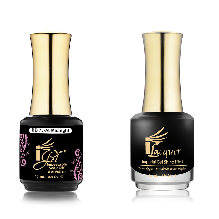 iGel Nail Lacquer + Gel Polish Match, DD073, At Midnight, 0.5oz OK0525VD