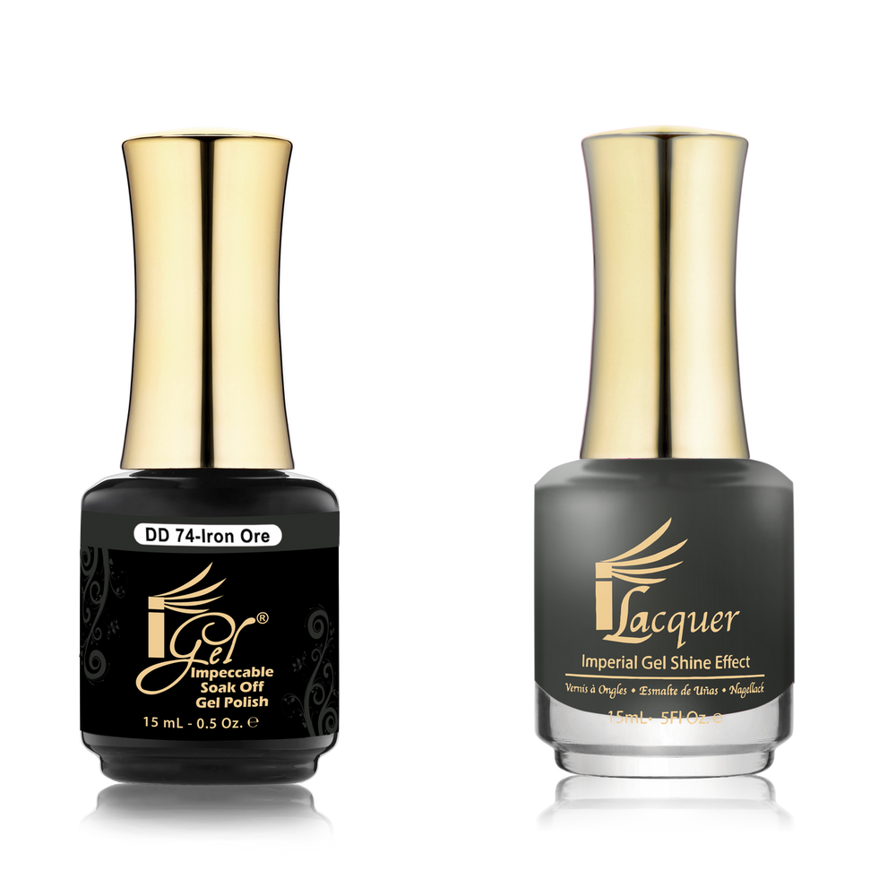 iGel Nail Lacquer + Gel Polish Match, DD074, Iron Ore, 0.5oz OK0525VD