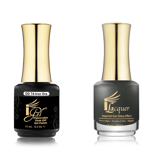 iGel Nail Lacquer + Gel Polish Match, DD074, Iron Ore, 0.5oz OK0525VD
