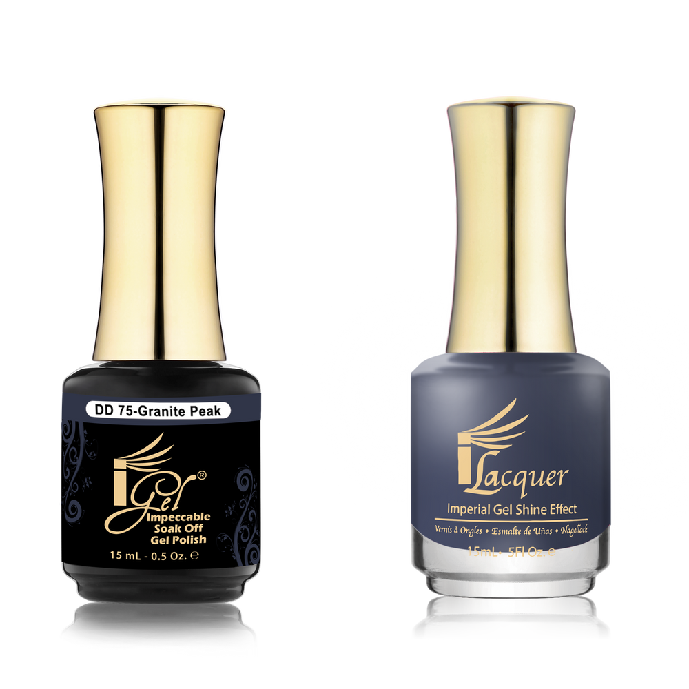iGel Nail Lacquer + Gel Polish Match, DD075, Granite Peak, 0.5oz OK0525VD