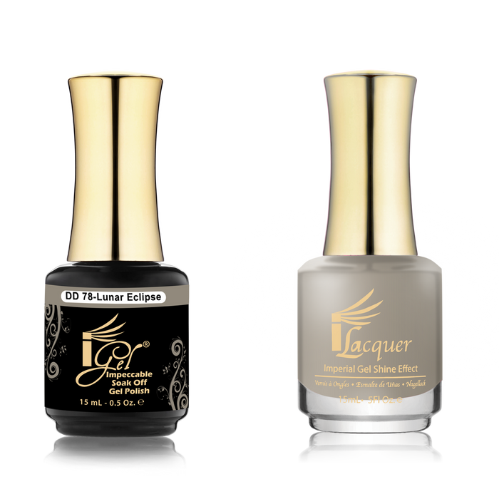 iGel Nail Lacquer + Gel Polish Match, DD078, Luna Eclipse, 0.5oz OK0525VD