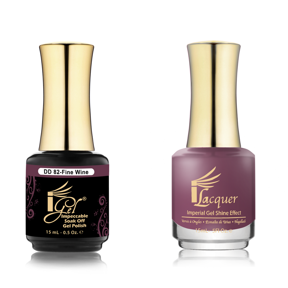 iGel Nail Lacquer + Gel Polish Match, DD082, Fine Wine, 0.5oz OK0525VD