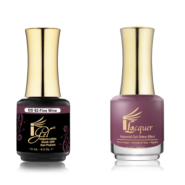 iGel Nail Lacquer + Gel Polish Match, DD082, Fine Wine, 0.5oz OK0525VD