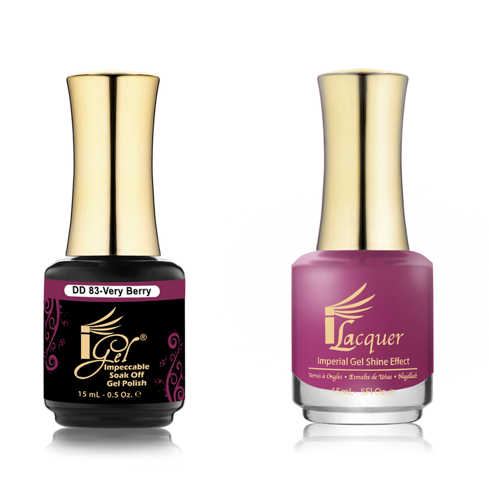 iGel Nail Lacquer + Gel Polish Match, DD083, Very Berry, 0.5oz OK0525VD