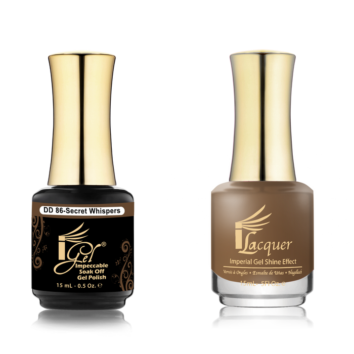 iGel Nail Lacquer + Gel Polish Match, DD086, Secret Whispers, 0.5oz OK0525VD