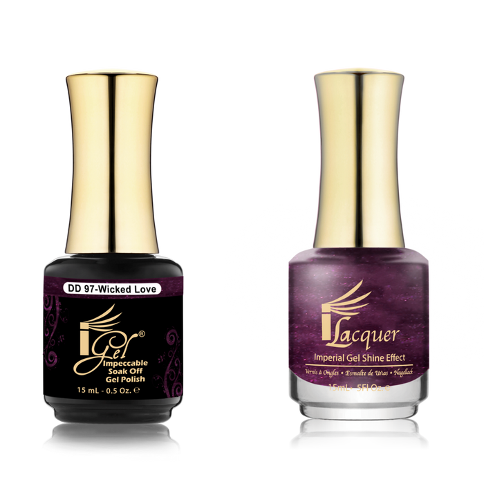 iGel Nail Lacquer + Gel Polish Match, DD097, Wicked Love, 0.5oz OK0525VD