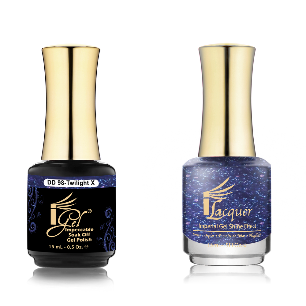 iGel Nail Lacquer + Gel Polish Match, DD098, Twilight X, 0.5oz OK0525VD