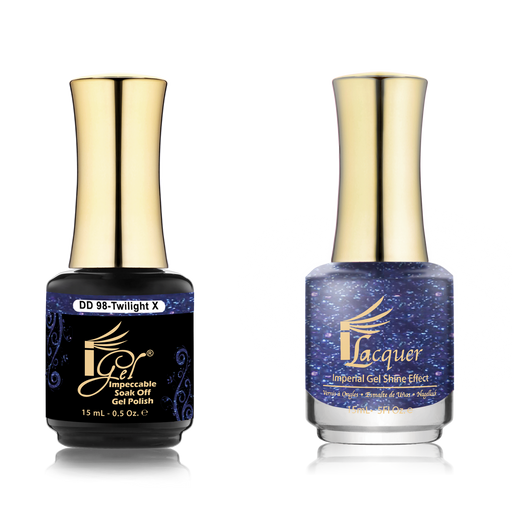 iGel Nail Lacquer + Gel Polish Match, DD098, Twilight X, 0.5oz OK0525VD