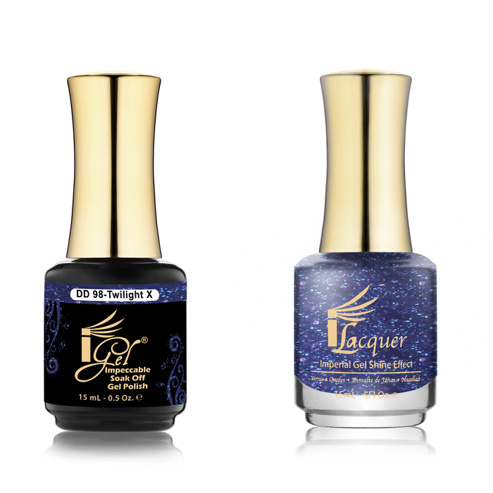 iGel Nail Lacquer + Gel Polish Match, DD098, Twilight X, 0.5oz OK0525VD