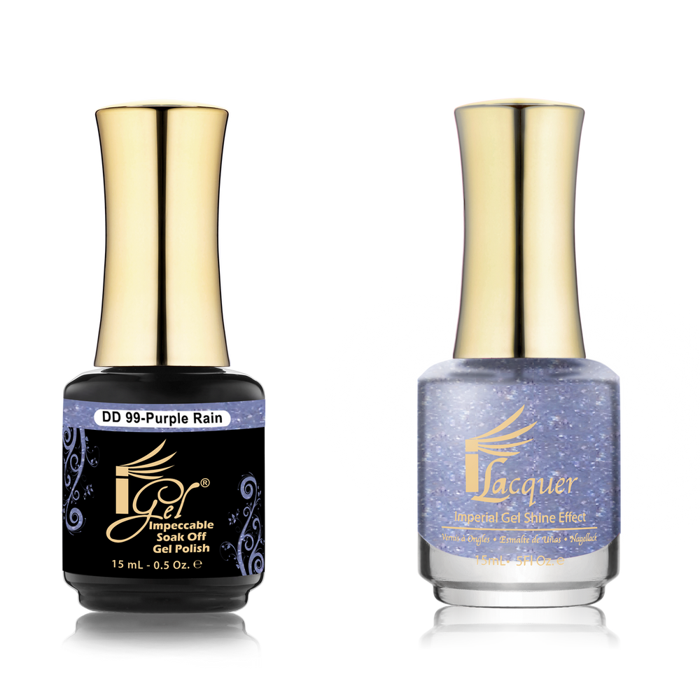 iGel Nail Lacquer + Gel Polish Match, DD099, Purple Rain, 0.5oz OK0525VD