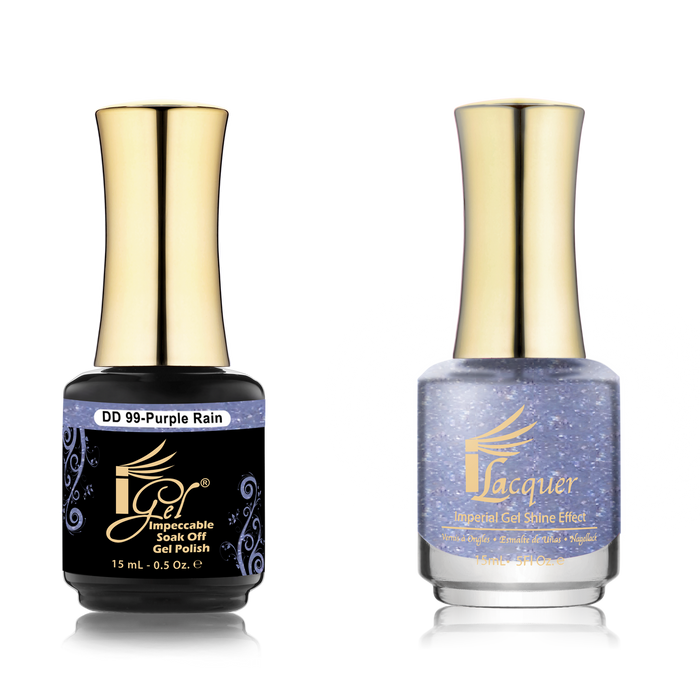 iGel Nail Lacquer + Gel Polish Match, DD099, Purple Rain, 0.5oz OK0525VD