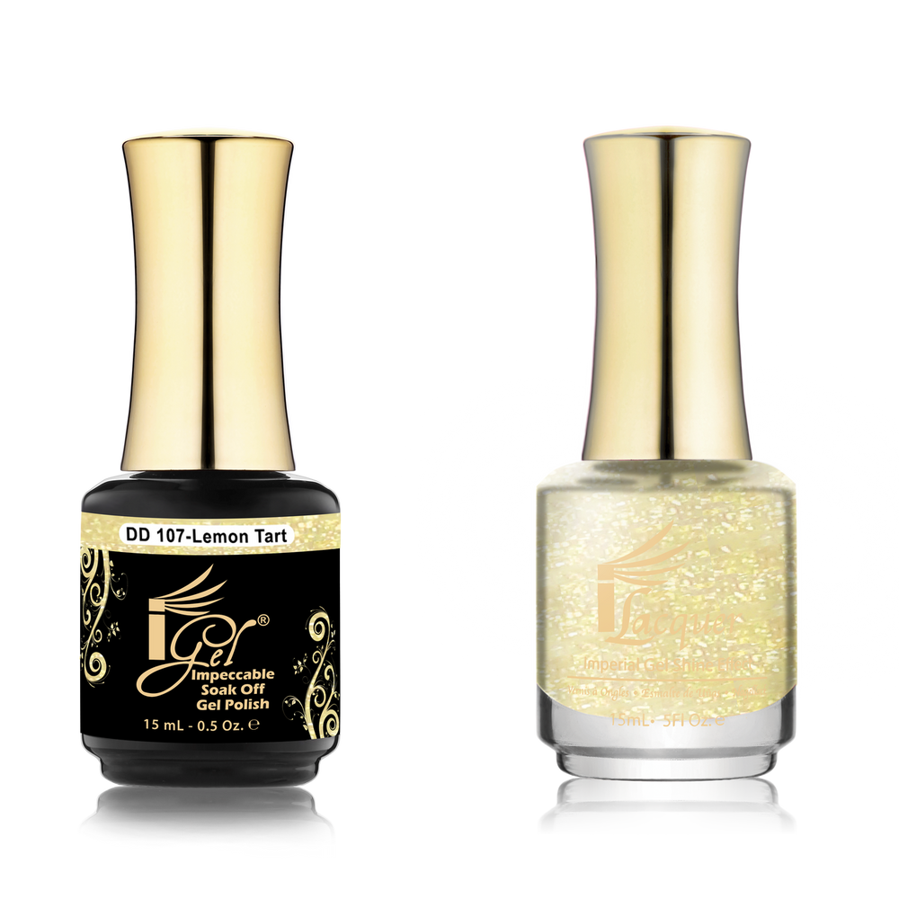 iGel Nail Lacquer + Gel Polish Match, DD107, Lemon, 0.5oz OK0525VD