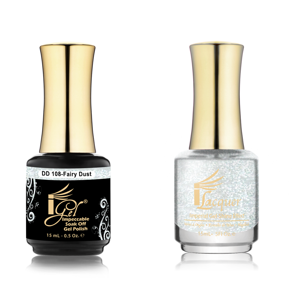 iGel Nail Lacquer + Gel Polish Match, DD108, Fairy Dust, 0.5oz OK0525VD