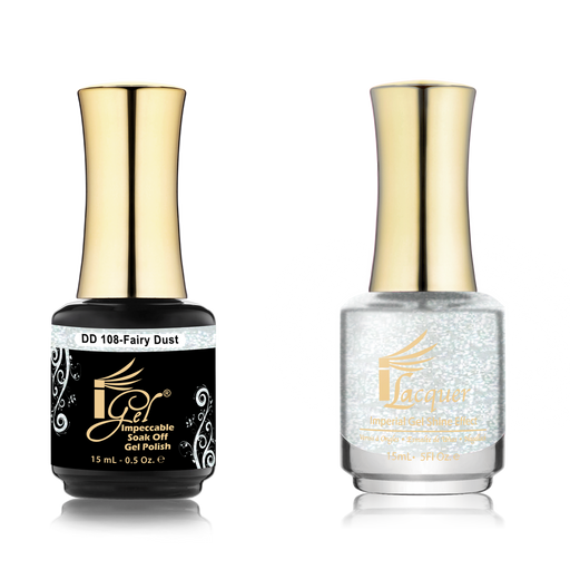 iGel Nail Lacquer + Gel Polish Match, DD108, Fairy Dust, 0.5oz OK0525VD