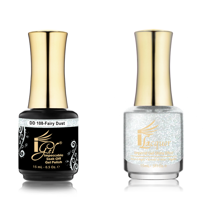 iGel Nail Lacquer + Gel Polish Match, DD108, Fairy Dust, 0.5oz OK0525VD