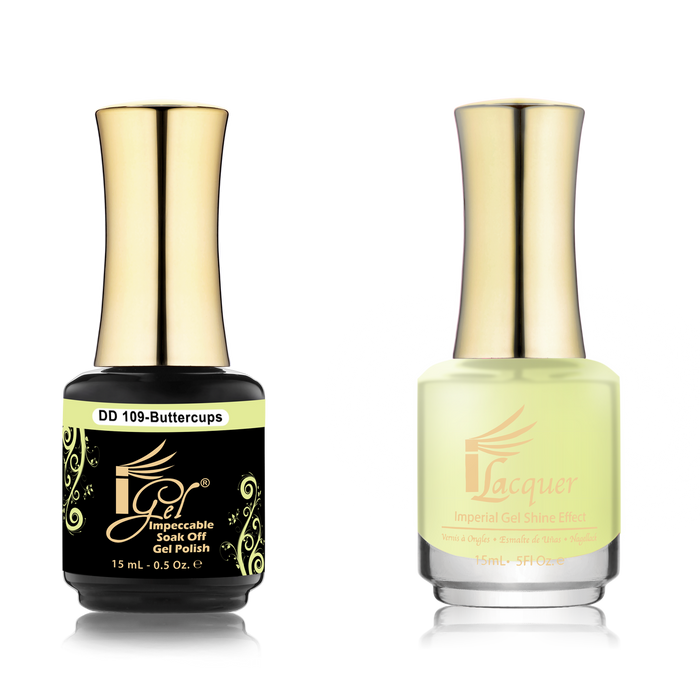 iGel Nail Lacquer + Gel Polish Match, DD109, Buttercups, 0.5oz OK0525VD