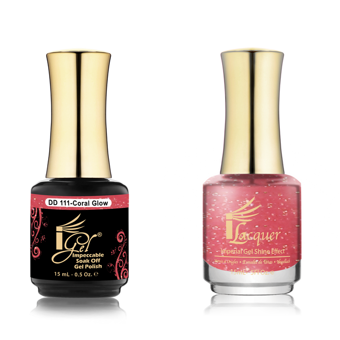 iGel Nail Lacquer + Gel Polish Match, DD111, Coral Glow, 0.5oz OK0525VD