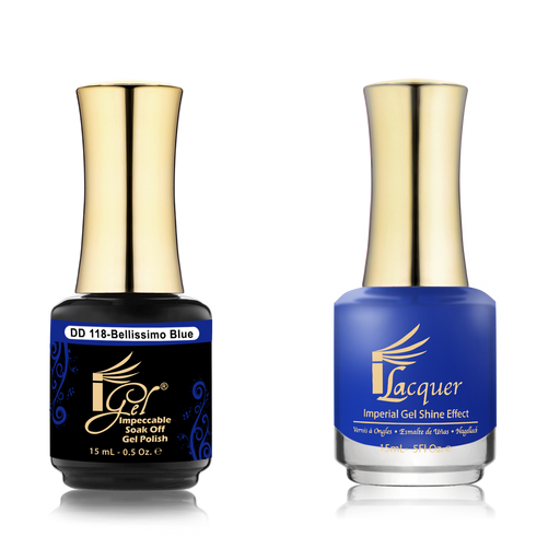 iGel Nail Lacquer + Gel Polish Match, DD118, Bellissimo Blue, 0.5oz OK0525VD