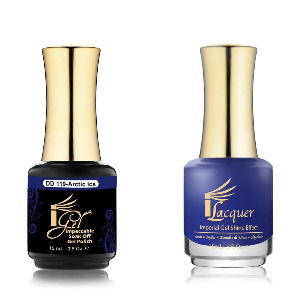 iGel Nail Lacquer + Gel Polish Match, DD119, Artic Ice, 0.5oz OK0525VD