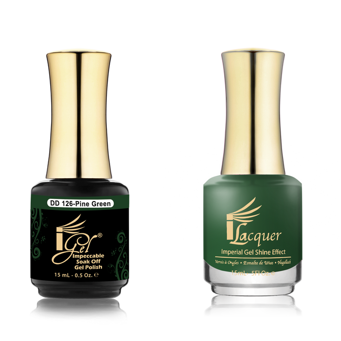 iGel Nail Lacquer + Gel Polish Match, DD126, Pine Green, 0.5oz OK0525VD