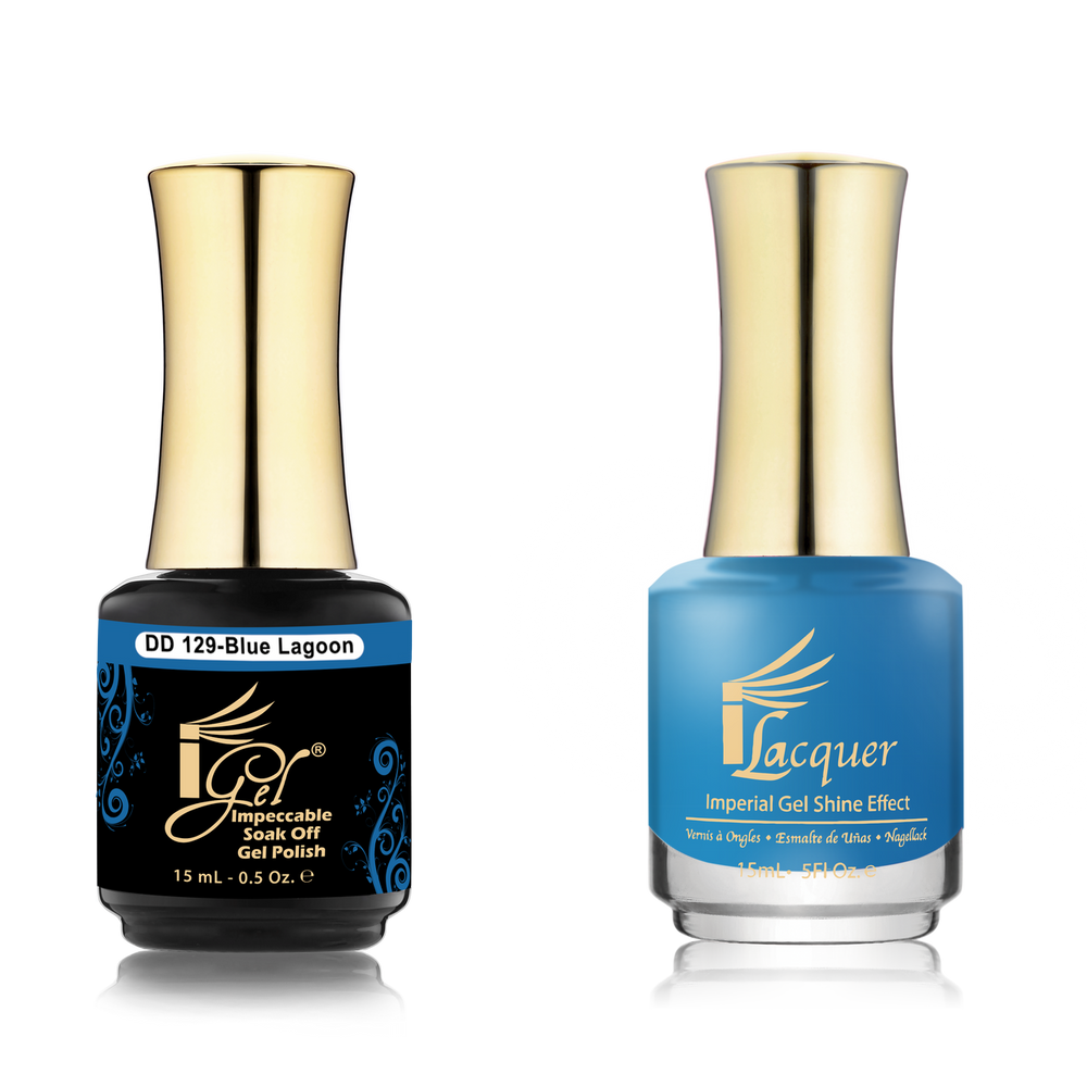 iGel Nail Lacquer + Gel Polish Match, DD129, Blue Lagoon, 0.5oz OK0525VD