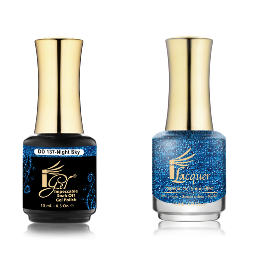 iGel Nail Lacquer + Gel Polish Match, DD137, Night Sky, 0.5oz OK0525VD