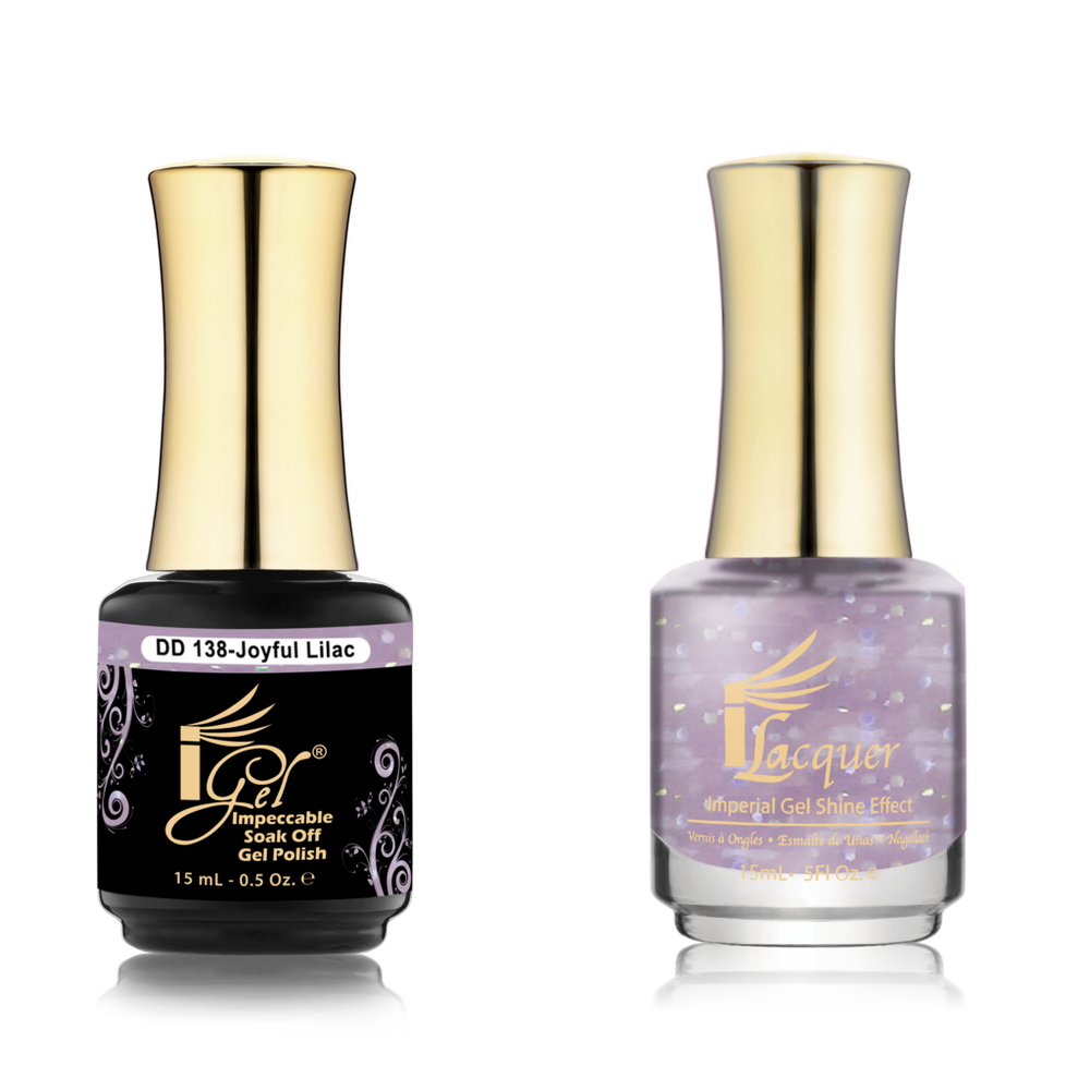 iGel Nail Lacquer + Gel Polish Match, DD138, Joyfull Lilac, 0.5oz OK0525VD
