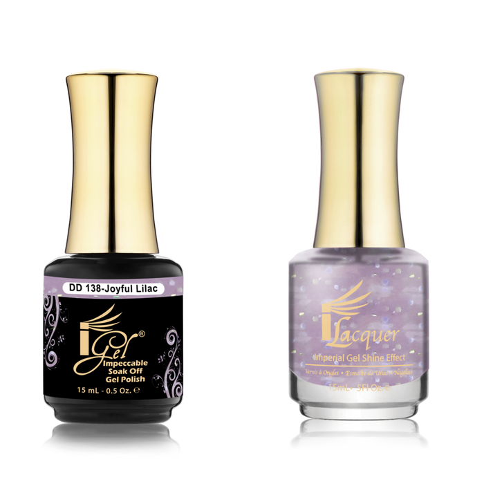 iGel Nail Lacquer + Gel Polish Match, DD138, Joyfull Lilac, 0.5oz OK0525VD